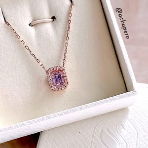 Swarovski “Millenia” Purple Octagon Cut Pendant Necklace